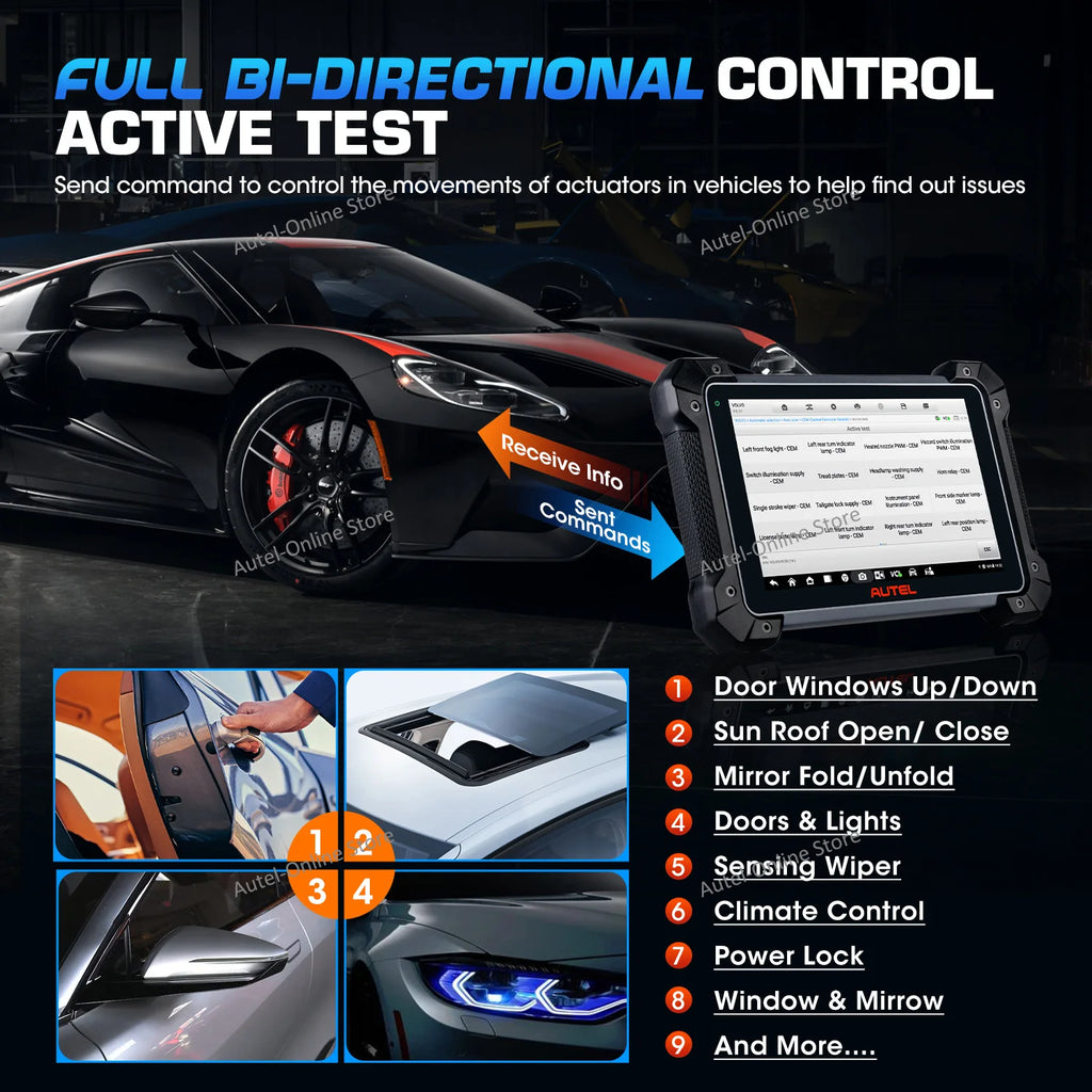 Scanner Maxicom MK908 II Automotive Diagnostic Tool 10.1" Screen 40+Service, Advanced ECU Coding as Elite II Pro MK908PRO2