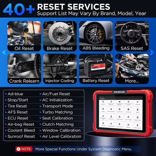 KINGBOLEN K10 PRO 10-Inch Tablet Diagnostic Tool for All Systems - ECU Coding, Active Testing, 34 Reset Functions, 2 Years Free Updates, Available in US and EU Warehouses