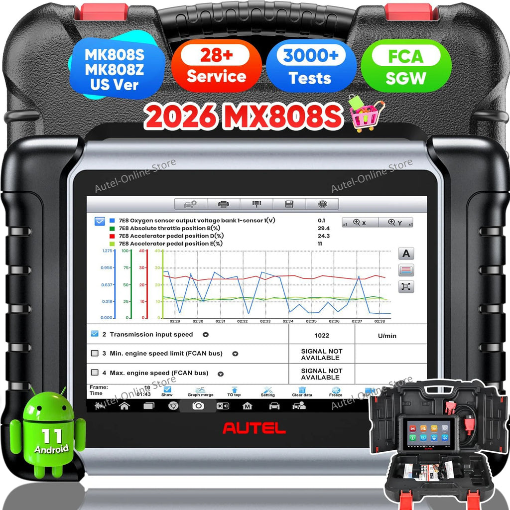 MX808S Car Diagnostic Tool Automotive Code Reader OE All Systems Diagnostics Bidirectional OBD2 Scanner