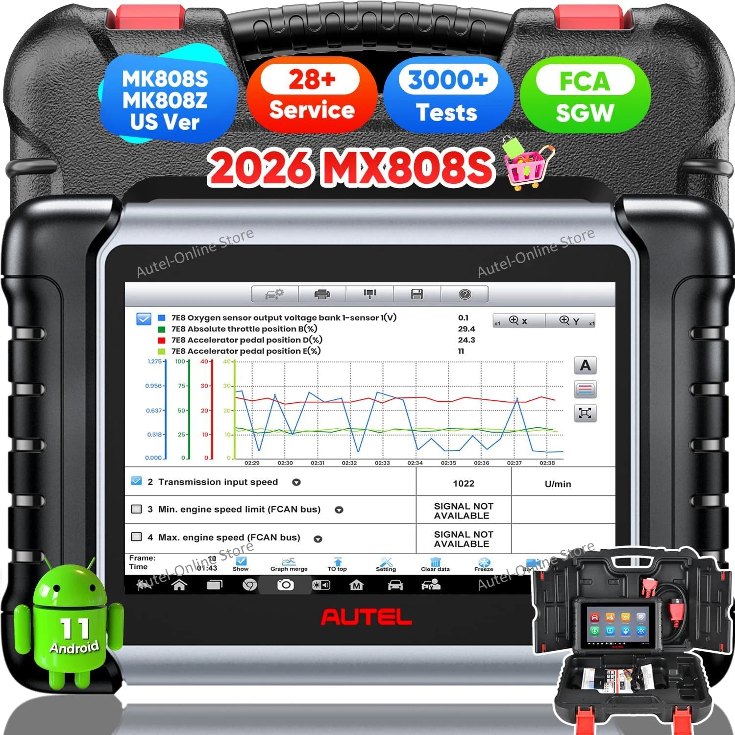 MX808S Car Diagnostic Tool Automotive Code Reader OE All Systems Diagnostics Bidirectional OBD2 Scanner