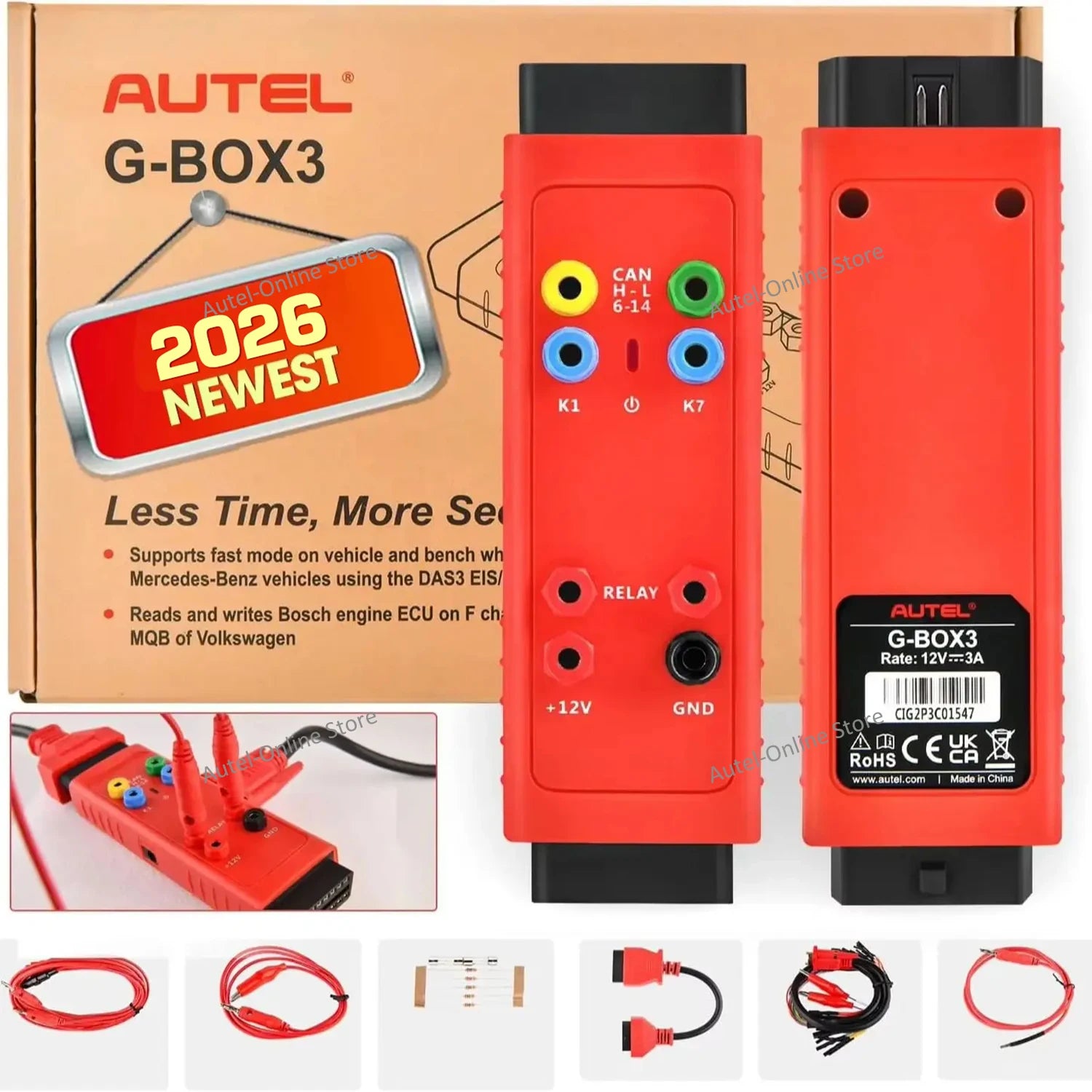 GBOX3 Key Programming Tool G-BOX for Mercedes-Benz BMW Toyota 4A All Key Lost Work Key Programmer with KM100/ IM508/ IM608