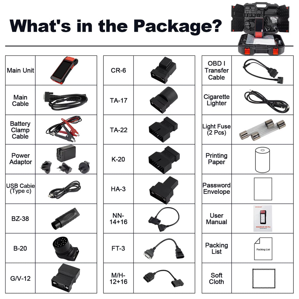 K6 PRO Comprehensive Automotive OBD2 Scanner with Integrated Printer and Two Years Complimentary Service