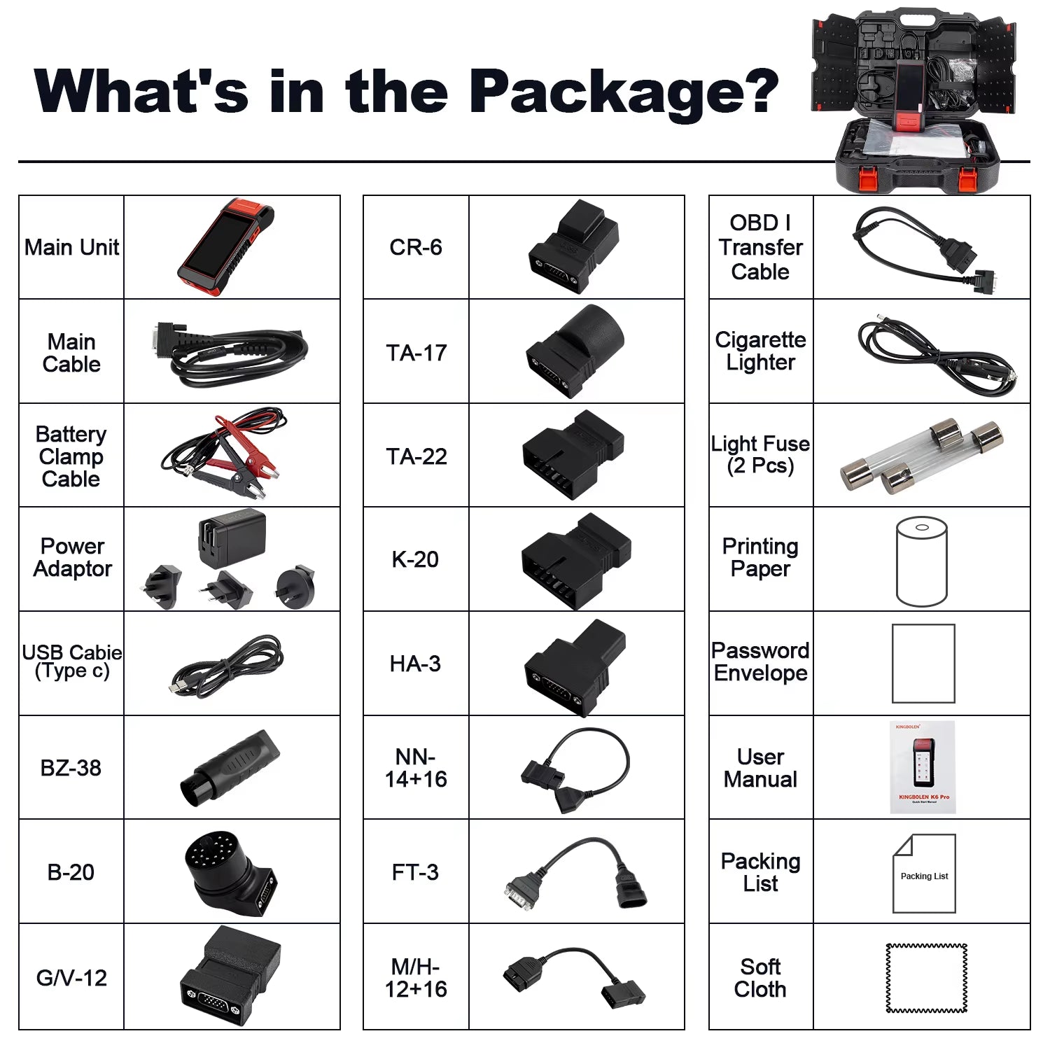 K6 PRO Comprehensive Automotive OBD2 Scanner with Integrated Printer and Two Years Complimentary Service