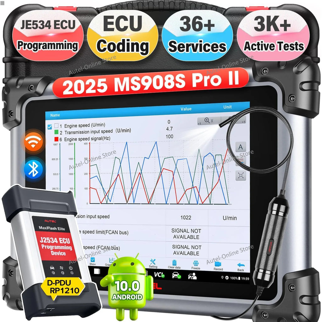 Maxisys MS908S PRO II Scanner Diagnostic Scann Tool J2534 ECU Programming Online Coding US Ver. of MK908 PRO II, 4000+Test