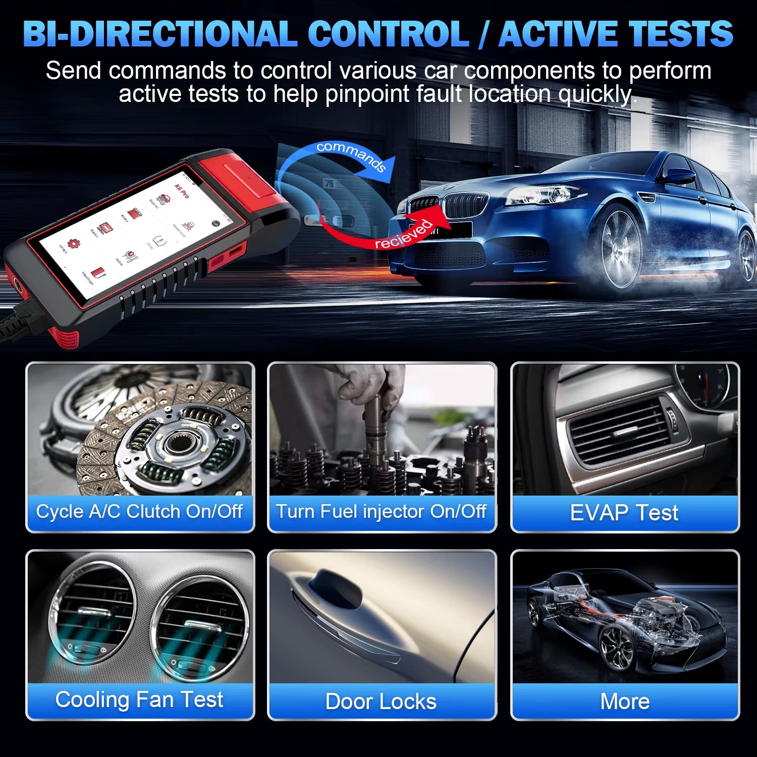 K6 PRO Comprehensive Automotive OBD2 Scanner with Integrated Printer and Two Years Complimentary Service