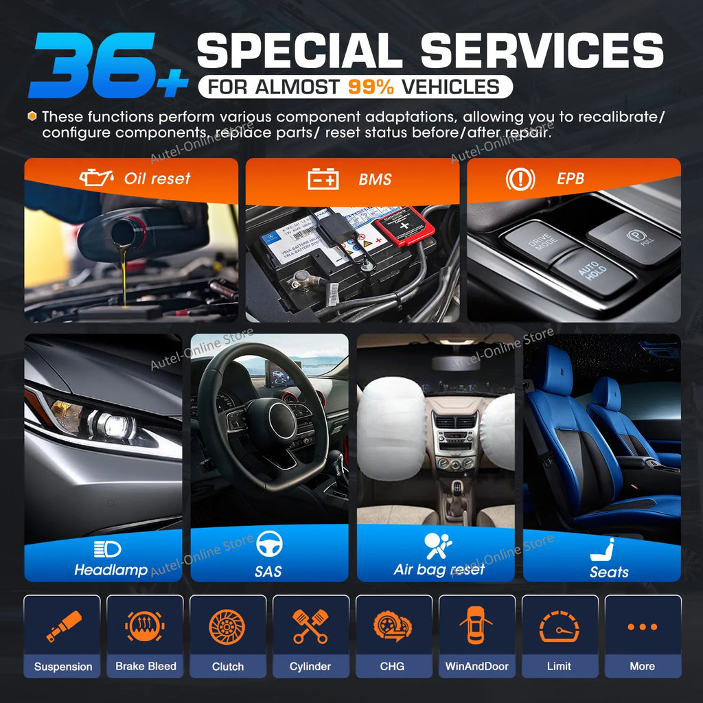 Scanner Maxicom MK908 II Automotive Diagnostic Tool 10.1" Screen 40+Service, Advanced ECU Coding as Elite II Pro MK908PRO2