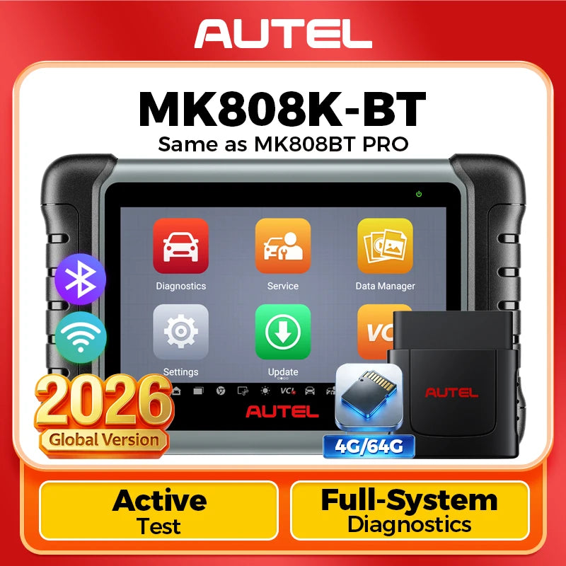 Maxicom MK808K-BT Bluetooth OBD2 Scanner - Full Bidirectional Diagnostic Tool and Code Reader, Equivalent to MK808BT Pro