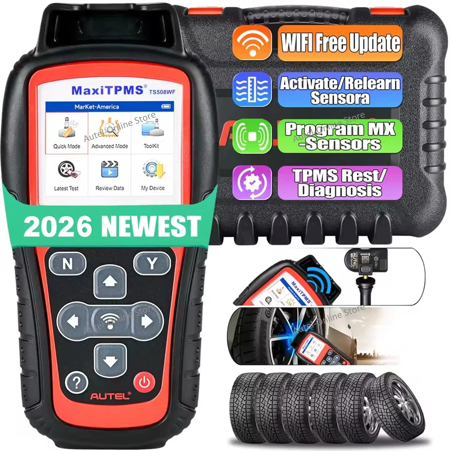 Maxitpms TS508WF TPMS Relearn Tool OBD2 Scanner TPMS Reset Service, Read/Clear TPMS Code, Wi-Fi Version of TS508