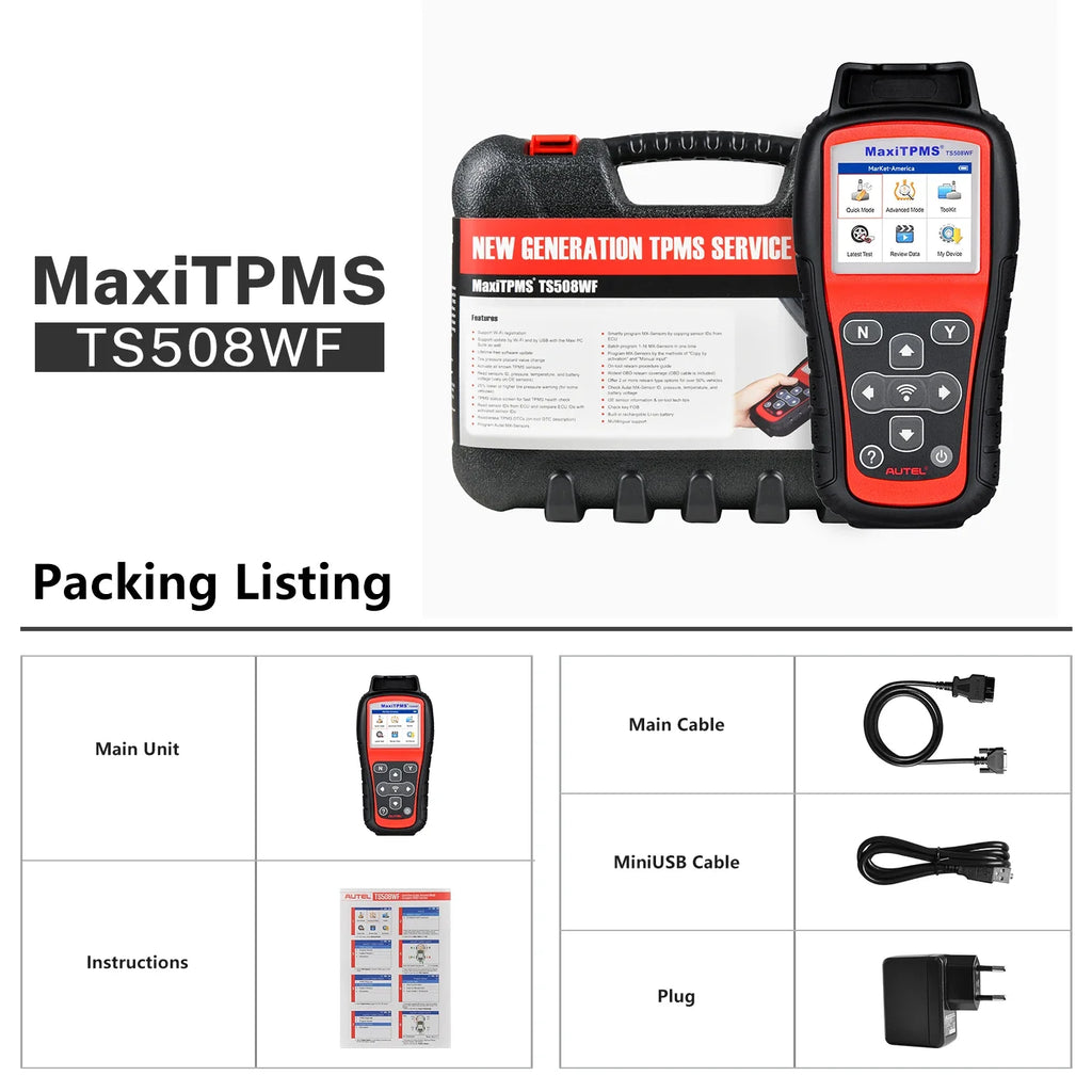Maxitpms TS508WF TPMS Relearn Tool OBD2 Scanner TPMS Reset Service, Read/Clear TPMS Code, Wi-Fi Version of TS508