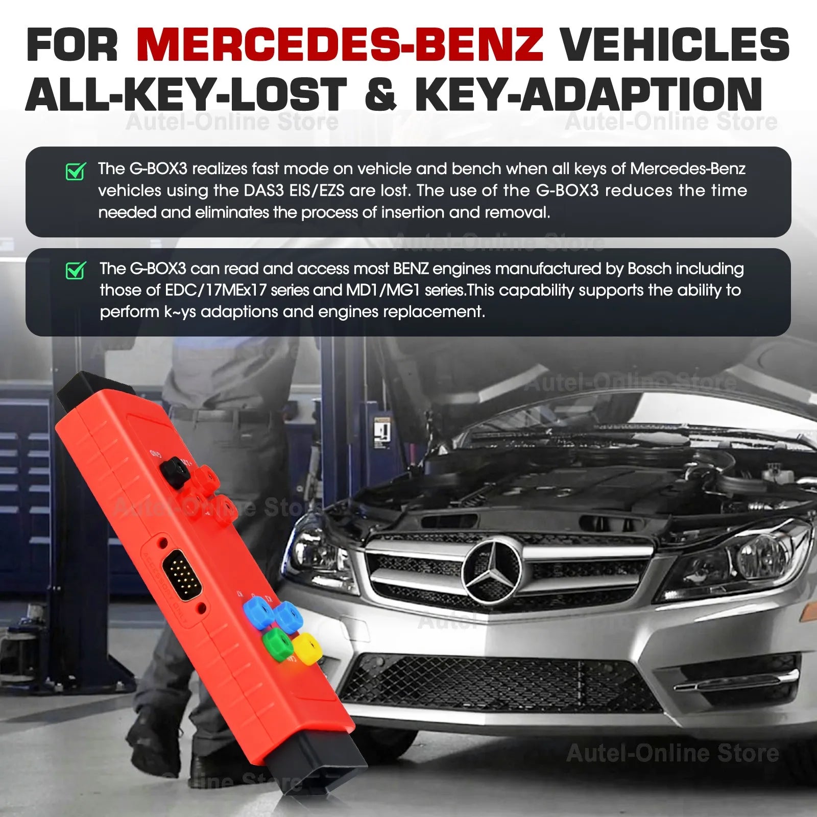 GBOX3 Key Programming Tool G-BOX for Mercedes-Benz BMW Toyota 4A All Key Lost Work Key Programmer with KM100/ IM508/ IM608