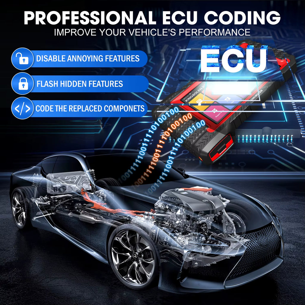 Kingbolen K7 Elite OBD2 Diagnostic Tool for All Vehicles with ECU Coding and Lifetime Free Updates - Available from US and EU Warehouses