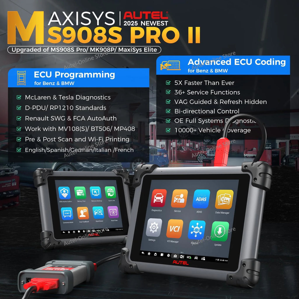 Maxisys MS908S PRO II Scanner Diagnostic Scann Tool J2534 ECU Programming Online Coding US Ver. of MK908 PRO II, 4000+Test