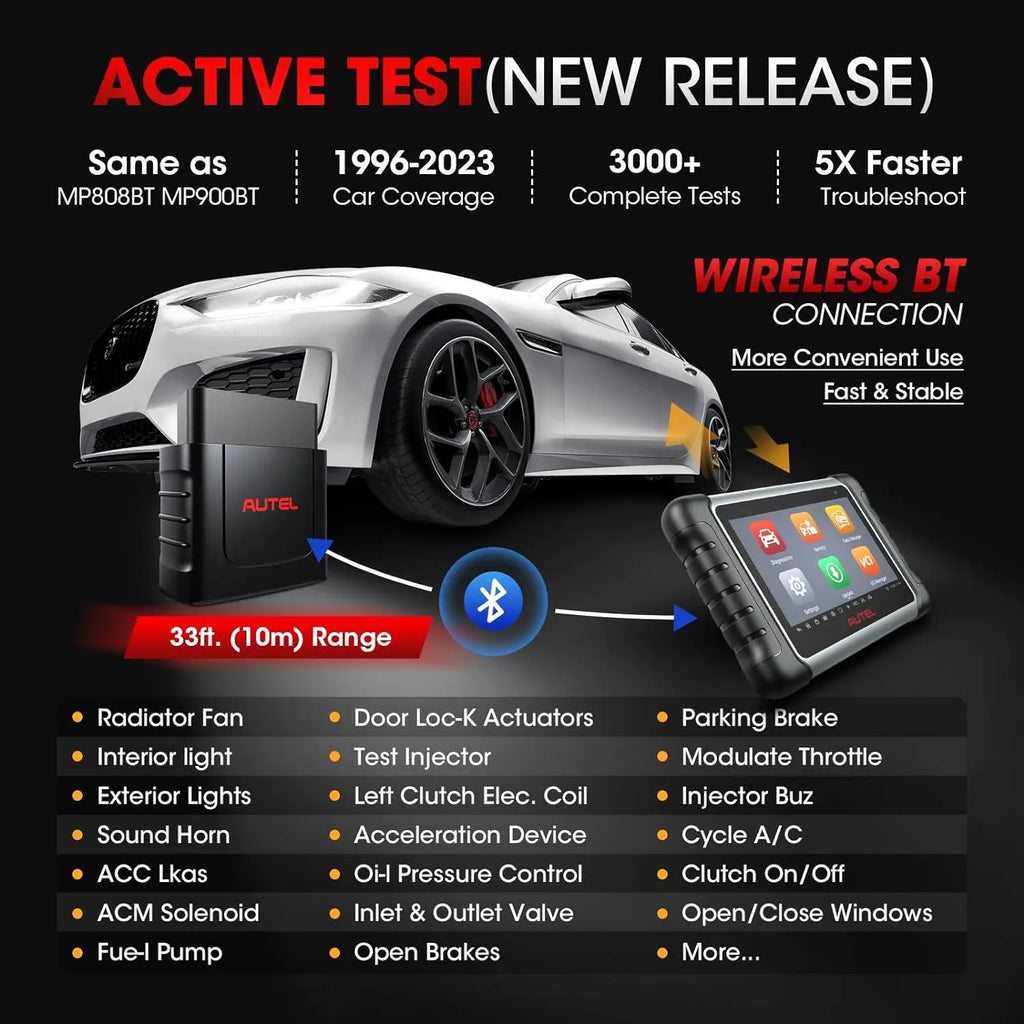Maxicom MK808K-BT Bluetooth OBD2 Scanner - Full Bidirectional Diagnostic Tool and Code Reader, Equivalent to MK808BT Pro
