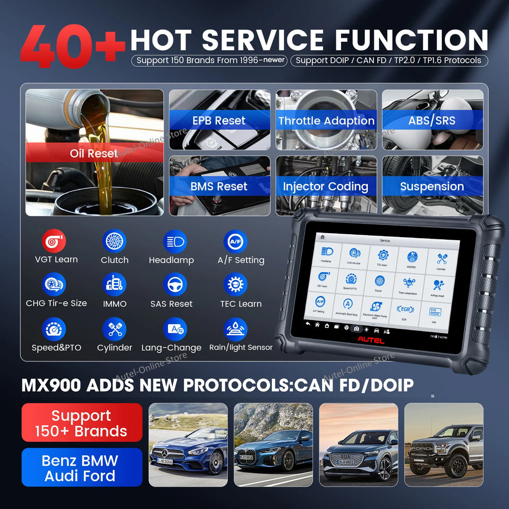 Maxicheck MX900 Car Diagnostic Tool CAN FD Doip 8 Inch Bidirectional OBD2 Scanner OE All Systems Diagnosis PK MK900 MX808S