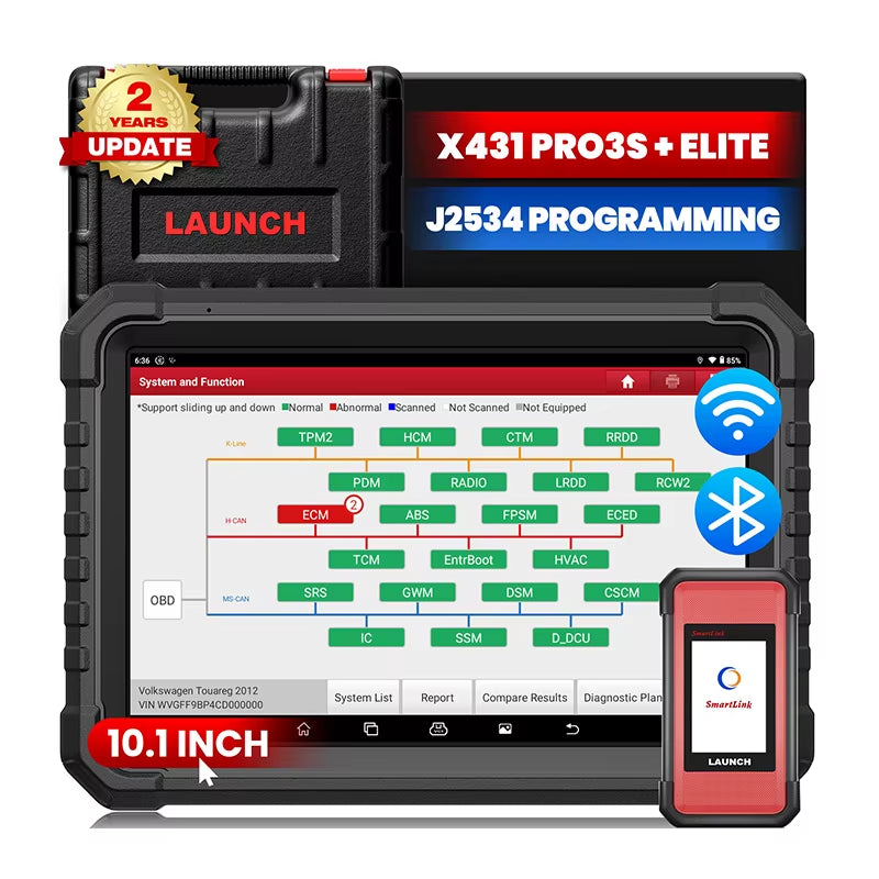 X431 PRO3S+ ELITE Comprehensive Automotive Diagnostic Tool with Smartlink 2.0 Connector - Equivalent to X431 PRO5, Available from US and EU Warehouses