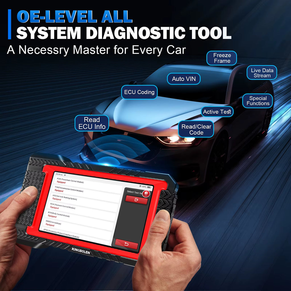 Kingbolen K7 Elite OBD2 Diagnostic Tool for All Vehicles with ECU Coding and Lifetime Free Updates - Available from US and EU Warehouses
